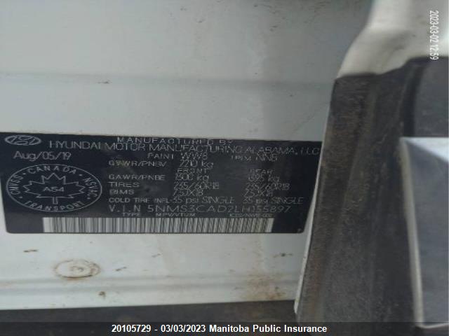 Hyundai Santa Fe Preferred 2020 5NMS3CAD2LH155897 Image 9