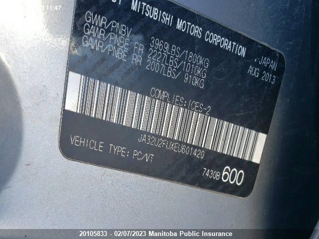 JA32U2FUXEU601420 Mitsubishi Lancer Se