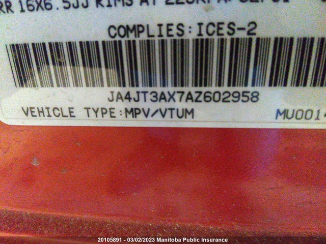 JA4JT3AX7AZ602958 Mitsubishi Outlander Ls