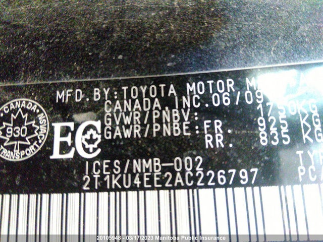Toyota Matrix 2010 2T1KU4EE2AC226797 Image 10