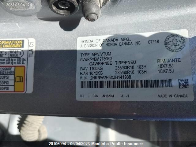 Honda CR-V EX 2018 2HKRW2H5XJH141938 Image 9