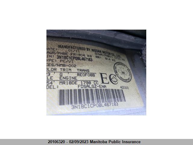 Nissan Versa 1.8 Sl  2011 3N1BC1CP0BL467183 Image 7