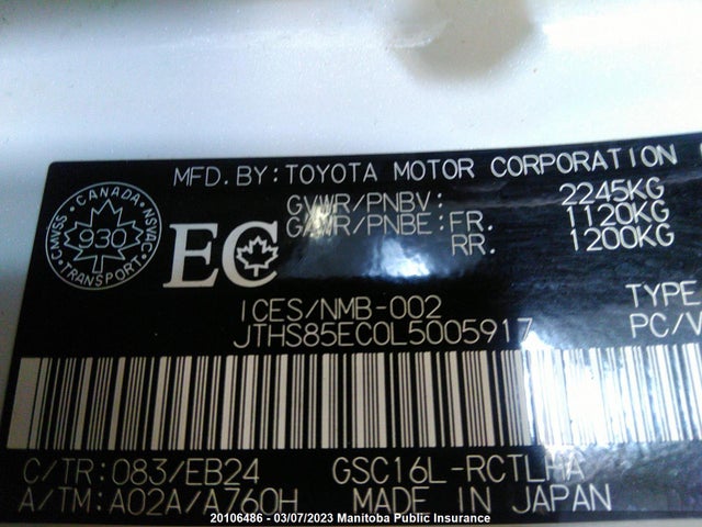 JTHS85EC0L5005917 Lexus RC 300