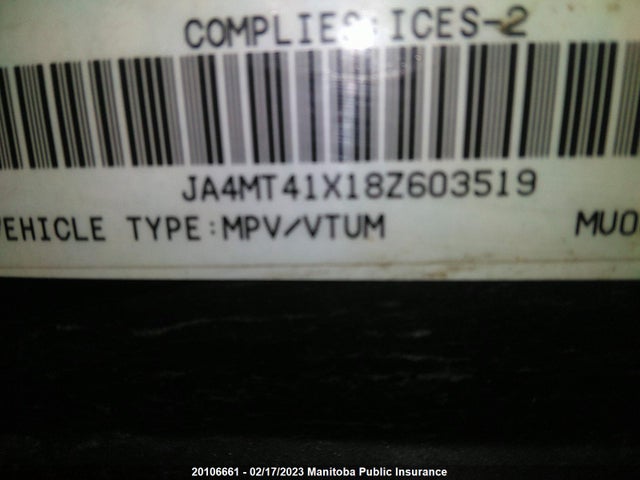 JA4MT41X18Z603519 Mitsubishi Outlander Xls