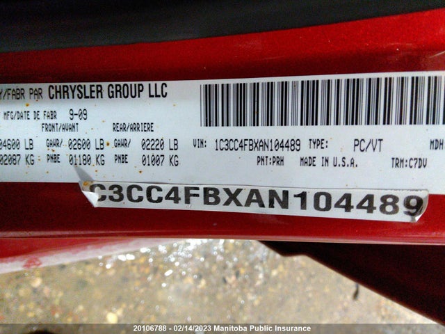 1C3CC4FBXAN104489 Chrysler SEBRING LX
