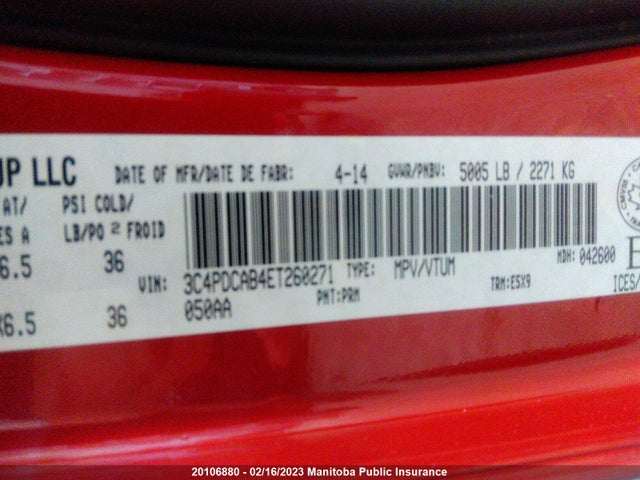 Dodge JOURNEY SE 2014 3C4PDCAB4ET260271 Image 9