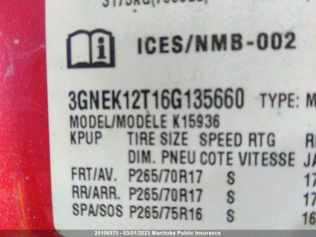 Chevrolet Avalanche K1500 2006 3GNEK12T16G135660 Image 10