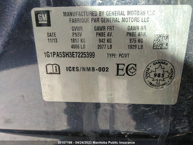 Chevrolet CRUZE LS 2014 1G1PA5SH3E7225399 Image 10