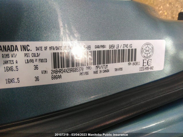 2A8HR54X29R685370 Chrysler Town & Country Touring