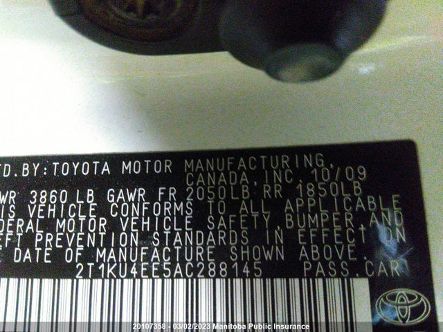 Toyota Matrix 2010 2T1KU4EE5AC288145 Image 9