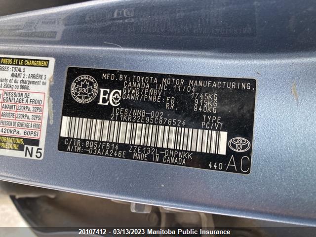 Toyota Matrix Xr 2005 2T1KR32E95C876524 Image 9