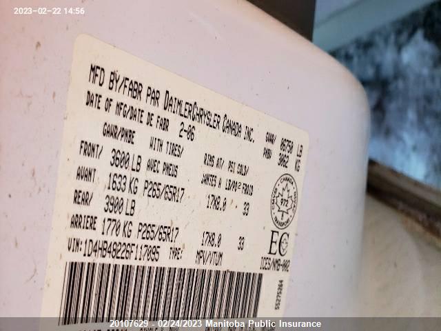 Dodge Durango Adventurer 2006 1D4HB48226F117095 Image 9