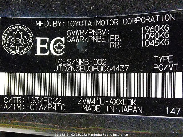 Toyota PRIUS V 2017 JTDZN3EU0HJ064437 Image 10