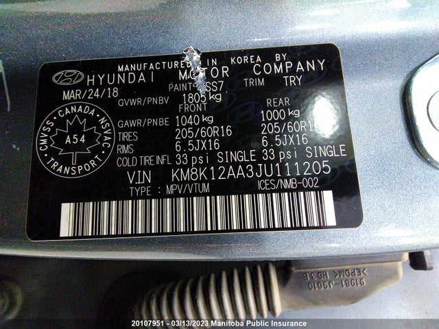 Hyundai Kona 2018 KM8K12AA3JU111205 Image 10