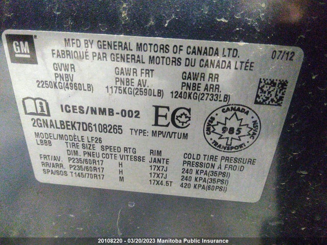 Chevrolet EQUINOX LS 2013 2GNALBEK7D6108265 Image 9