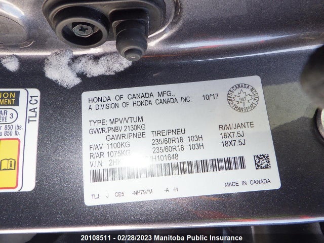 Honda Cr-v Touring 2018 2HKRW2H96JH101648 Image 8