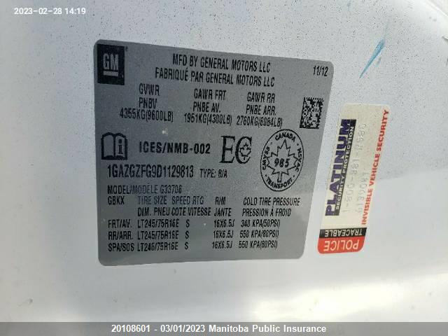 Chevrolet Express 3500 Ls Ext 2013 1GAZGZFG9D1129813 Image 9