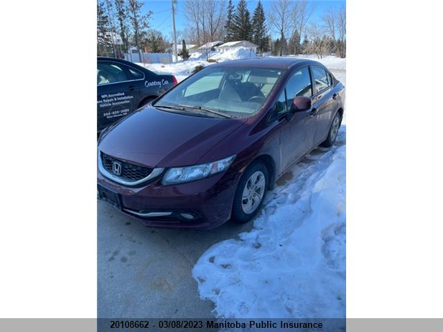 Honda Civic Lx 2013 2HGFB2F4XDH028255 Image 2