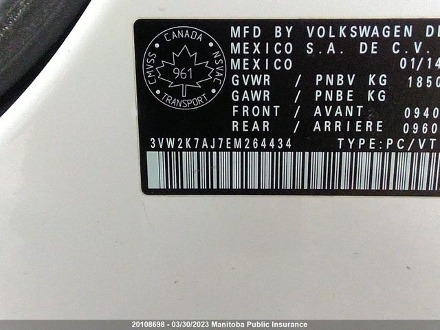 Volkswagen Jetta 2.0 2014 3VW2K7AJ7EM264434 Image 10