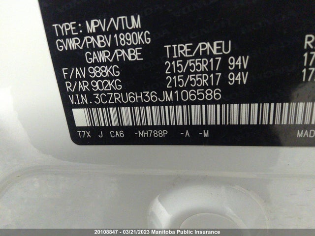 Honda HR-V LX 2018 3CZRU6H36JM106586 Image 9