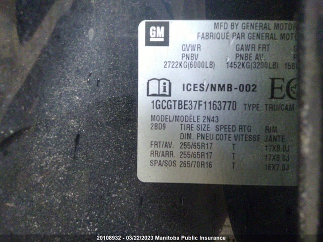 Chevrolet Colorado Lt Crew Cab  2015 1GCGTBE37F1163770 Image 9