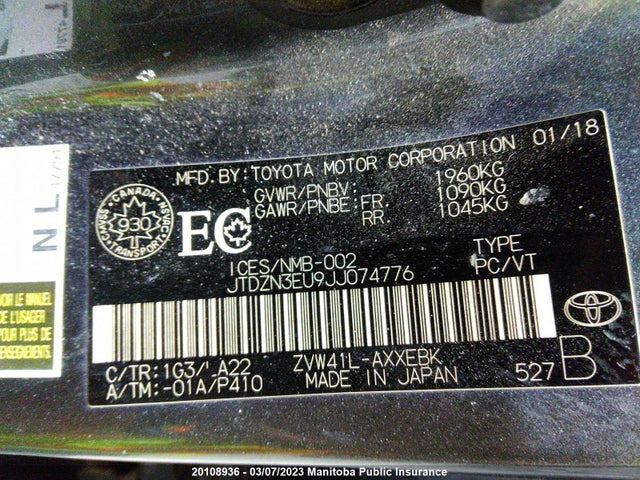 Toyota PRIUS V 2018 JTDZN3EU9JJ074776 Image 10