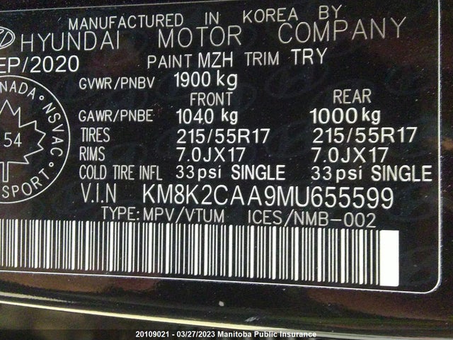 Hyundai Kona Preferred  2021 KM8K2CAA9MU655599 Image 10