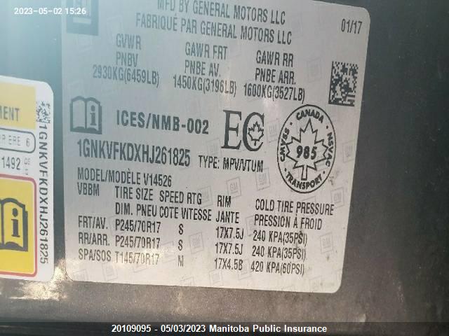 Chevrolet Traverse Ls 2017 1GNKVFKDXHJ261825 Image 9
