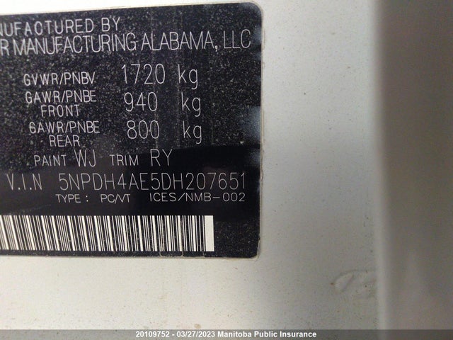 Hyundai ELANTRA GL 2013 5NPDH4AE5DH207651 Image 10