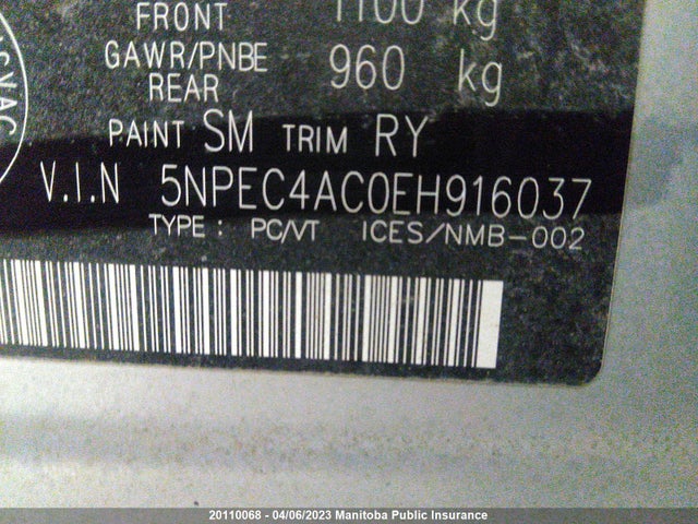 Hyundai SONATA SE 2014 5NPEC4AC0EH916037 Image 10