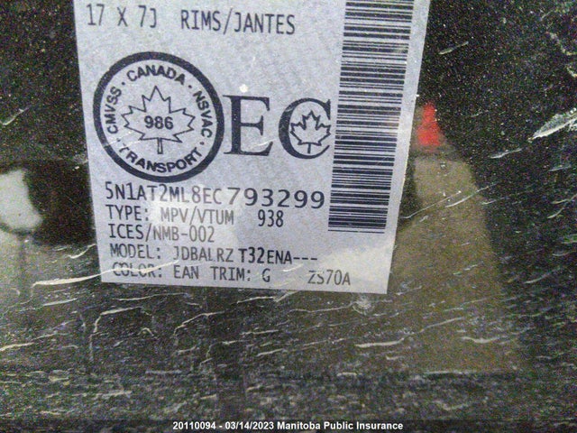 Nissan ROGUE SV 2014 5N1AT2ML8EC793299 Image 10