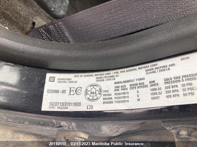 Chevrolet Colorado Lt Crew Cab  2007 1GCDT13E878119920 Image 9