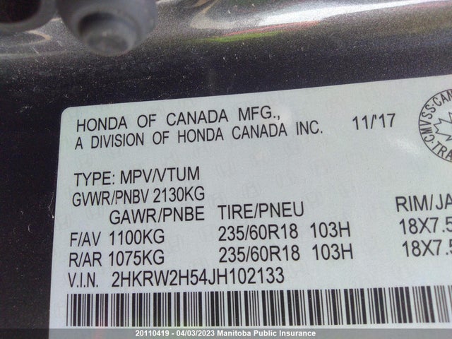 Honda CR-V EX 2018 2HKRW2H54JH102133 Image 10