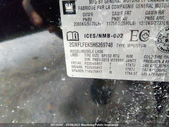 Chevrolet EQUINOX LT 2017 2GNFLFEK5H6269748 Image 10