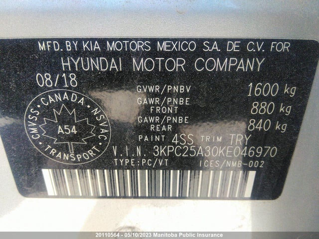 Hyundai Accent Preferred 2019 3KPC25A30KE046970 Image 10