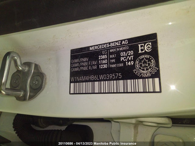 Mercedes Benz Glb250 2020 W1N4M4HB6LW039575 Image 10