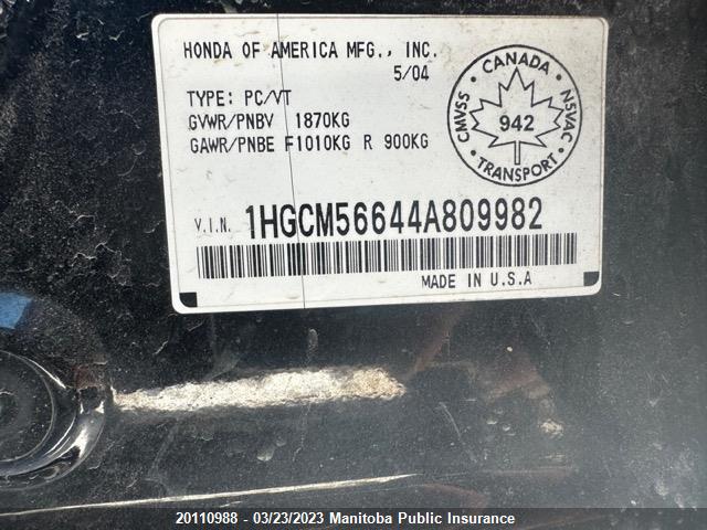 Honda Accord Ex-l 2004 1HGCM56644A809982 Image 9