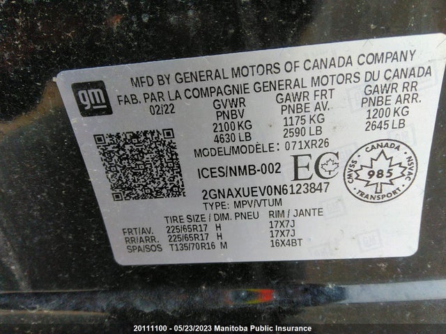 Chevrolet EQUINOX LT 2022 2GNAXUEV0N6123847 Image 10