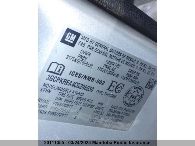 Chevrolet Silverado 1500 Ls Crew Cab 2012 3GCPKREA4CG293030 Image 7