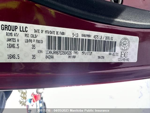1C4NJRAB7ED564526 Jeep Patriot Sport