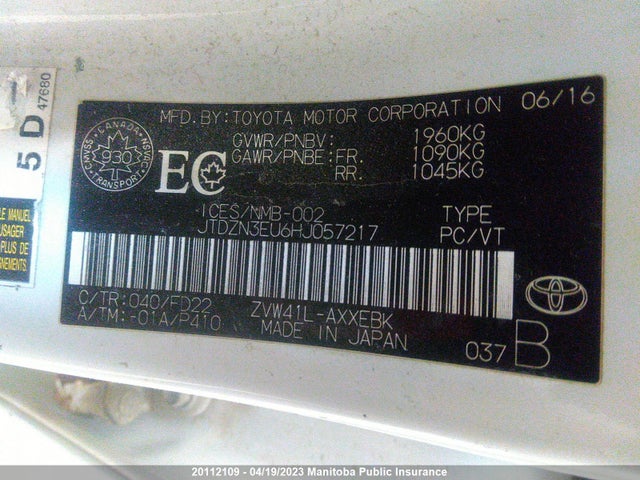 Toyota PRIUS V 2017 JTDZN3EU6HJ057217 Image 10
