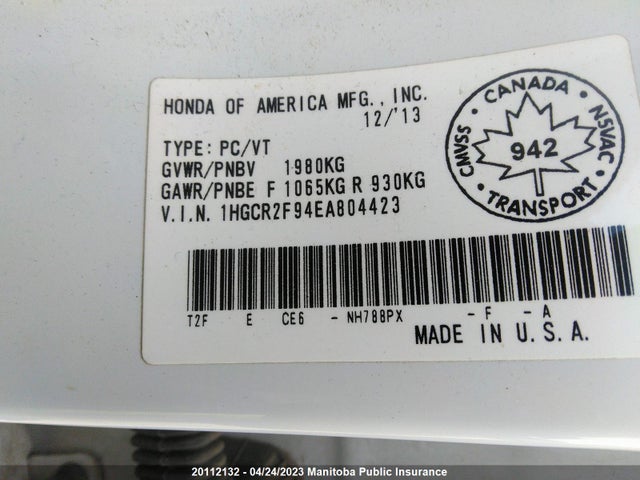 Honda Accord Touring 2014 1HGCR2F94EA804423 Image 10