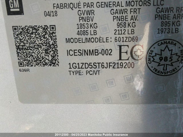 Chevrolet MALIBU LT 2018 1G1ZD5ST6JF219200 Image 9
