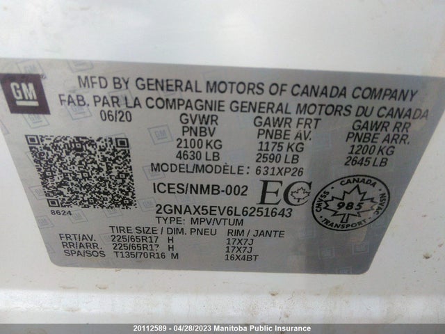 Chevrolet EQUINOX LS 2020 2GNAX5EV6L6251643 Image 10