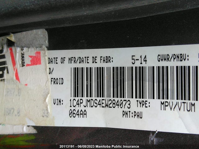 1C4PJMDS4EW284073 Jeep Cherokee Limited