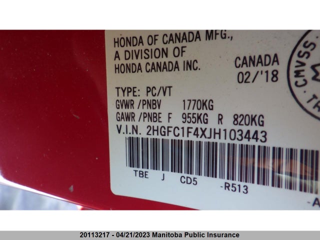 Honda Civic Ex-t 2018 2HGFC1F4XJH103443 Image 9