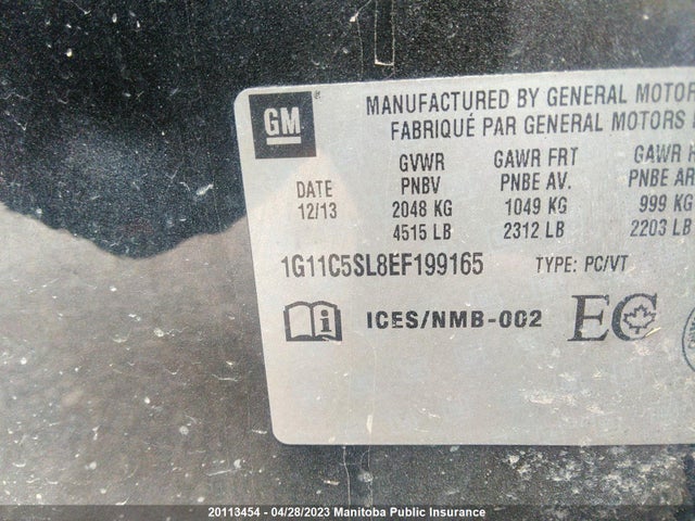 Chevrolet MALIBU LT 2014 1G11C5SL8EF199165 Image 9