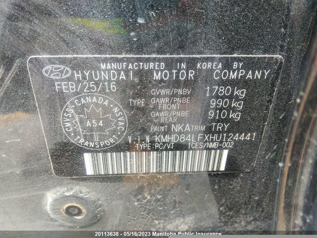 Hyundai Elantra Gls 2017 KMHD84LFXHU124441 Image 9