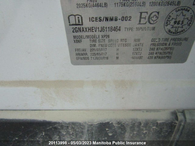 Chevrolet EQUINOX LS 2018 2GNAXHEV1J6118464 Image 6