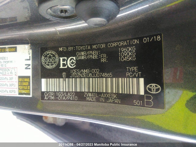 Toyota PRIUS V 2018 JTDZN3EU8JJ074865 Image 10